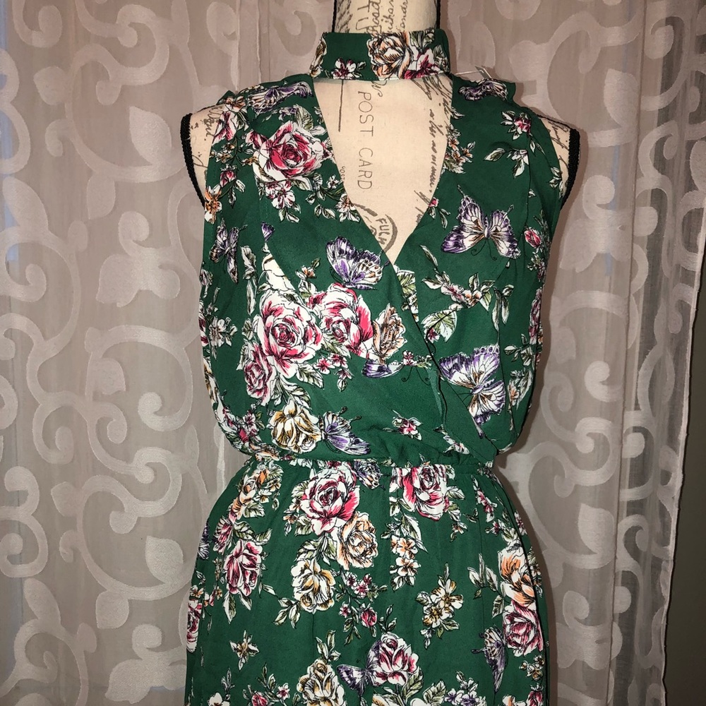 Monteau Brand Green Floral Romper